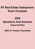 NY Real Estate Salesperson Exam Complete PDF &vert; New York License Practice Questions & Test Prep