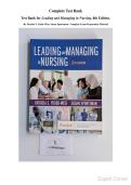 Complete Test Bank Test Bank for Leading and Managing in Nursing&comma; 8th Edition&period; By Patricia S&period; Yoder-Wise&comma; Susan Sportsman&ndash; Complete Exam Preparation Material