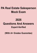 PA Real Estate Salesperson Mock Exam PDF &vert; Pennsylvania License Practice Test Questions & Answers