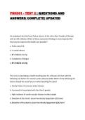 PNH301 - TEST 2 &vert; QUESTIONS AND ANSWERS&vert; COMPLETE&vert; UPDATED