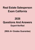 California Real Estate Salesperson Exam Questions & Answers PDF &vert; CA License Practice Test Prep