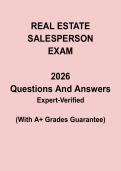 Real Estate Salesperson Exam Questions & Answers PDF &vert; License Practice Test Prep Guide