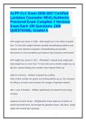 ALPP CLC Exam 2026-2027 Certified Lactation Counselor REAL&sol;Authentic Proctored Exam Complete 3 Versions Exam Each 100 Questions&period; &lpar;300 QUESTIONS&rpar;&period; Graded A