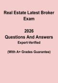 Latest Real Estate Broker Exam Questions & Answers PDF &vert; Broker License Practice Test Prep