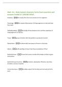 Med&period; Occ - Body Systems Anatomy Terms Exam questions and  answers Graded A&plus; &vert;BRAND NEWA 