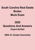 South Carolina Real Estate Broker Mock Exam PDF &vert; SC License Practice Test Questions & Answers
