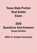 Texas State Portion Real Estate Exam Questions & Answers PDF &vert; TX License Practice Test Prep