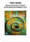 Test Bank for Biology&colon; The Core&comma; 3rd Edition by Eric J&period; Simon &vert; 9780134891514 &vert; All Chapters 1-16 &vert; Introductory Biology Exam Prep 2026&sol;2027