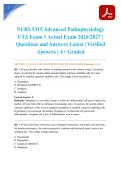 NURS 5315 Advanced Pathophysiology UTA Exam 1 Actual Exam 2026&sol;2027 &vert; Questions and Answers Latest &vert; Verified Answers &vert; A&plus; Graded