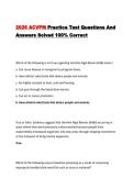 2026 ACVPM Practice Test Questions And Answers Solved 100&percnt; Correct