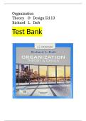 Test Bank for Organization Theory & Design&comma; 13th Edition &ndash; Richard L&period; Daft &ndash; Complete Exam Questions