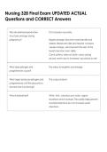 Nursing 328 Final Exam UPDATED ACTUAL  Questions and CORRECT Answers