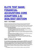 Elite Financial Accounting Test Bank &lpar;Chapters 1-4&rpar; &vert; 2026-2027 Edition &vert; Modern GAAP & FASB Updates &lpar;ASU 350-40 & 2023-08&rpar; &vert; Comprehensive Mentor Analysis & Q&A
