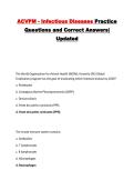 ACVPM - Infectious Diseases Practice Questions and Correct Answers&vert; Updated