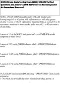 NIHSS Stroke Scale Testing Exam &lpar;2026&rpar; UPDATE Verified Questions And Answers &vert; With 100&percnt; Correct Answers graded A&plus; Guaranteed Success&excl;&excl;