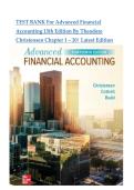 TEST BANK For Advanced Financial Accounting 13th Edition By Theodore Christensen Chapter 1 - 20&vert; Latest Edition 2026