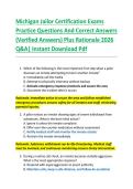 Michigan Jailor Certification Exams  Practice Questions And Correct Answers  &lpar;Verified Answers&rpar; Plus Rationale 2026  Q&A&vert; Instant Download Pdf 
