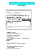 Pearson Edexcel Level 1&sol;Level 2 GCSE &lpar;9-1&rpar; -June 2025 - Design andTechnology&colon; COMPONENT 1&colon; Systems - Question Paper and Mark Scheme Combined