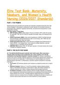 Elite Maternity Nursing Test Bank &lpar;2026&sol;2027&rpar; &vert; O'Meara Case-Based Approach &vert; NRP 9th Ed & Momnibus Act Standards &vert; Questions & Grandmaster Rationales