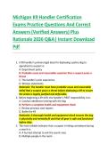 Michigan K9 Handler Certification  Exams Practice Questions And Correct  Answers &lpar;Verified Answers&rpar; Plus  Rationale 2026 Q&A&vert; Instant Download  Pdf 