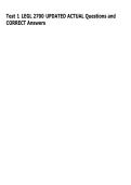 Test 1 LEGL 2700 UPDATED ACTUAL Questions and  CORRECT Answers 