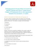 ATI Fundamentals for Nursing Edition 11&period;0 Actual Exam 2026&sol;2027 Questions and Answers &vert; Verified Answers Complete ATI Fundamentals Review with Comprehensive Rationales Pass Guaranteed - A&plus; Graded