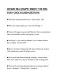 OB NURS 306 COMPREHENSIVE TEST 2026 STUDY GUIDE SOLVED QUESTIONS