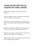 OB NURS 306 EXAM SCRIPT 2026 FULL QUESTIONS WITH CORRECT ANSWERS