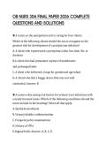 OB NURS 306 FINAL PAPER 2026 COMPLETE QUESTIONS AND SOLUTIONS