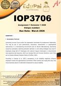 IOP3706 Assignment 1 &lpar;COMPLETE ANSWERS&rpar; Semester 1 2026 - DUE  March 2026
