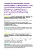 Oncology Nurse Practitioner &lpar;Oncology NP&rpar; Certification Exam Review 2025&sol;2026 &vert; Cancer Pathophysiology&comma; Chemotherapy Management&comma; Symptom Control & Evidence-Based Oncology Practice &vert; Board-Style Practice Questions with Rationales