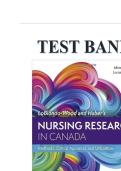 TEST BANK FOR NURSING RESEARCH IN CANADA&comma; 5TH EDITION by Mina Singh&comma; RN&comma; RP&comma; BSc&comma; BScN MEd&comma; PhD&comma; I-FCNEI&comma; Cherylyn Cameron&comma; RN&comma; PhD&comma; Geri LoBiondo-Wood&comma; PhD&comma; RN&comma; FAAN and Judith Haber&comma; PhD&comma; RN&comma; FAAN 