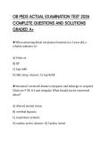 OB PEDS ACTUAL EXAMINATION TEST 2026 COMPLETE QUESTIONS AND SOLUTIONS GRADED A&plus;