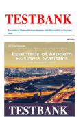 Test Bank for Essentials of Modern Business Statistics with Microsoft Excel 8th Edition Anderson - Complete Solutions Manual