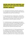 OB PEDS HESI PRACTICE QUESTIONS 2026 COMPLETE STUDY GUIDE WITH VERIFIED ANSWERS GRADED A&plus;