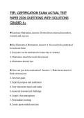 TEFL CERTIFICATION EXAM ACTUAL TEST PAPER 2026 QUESTIONS WITH SOLUTIONS GRADED A&plus;
