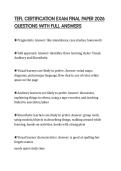 TEFL CERTIFICATION EXAM FINAL PAPER 2026 QUESTIONS WITH FULL ANSWERS