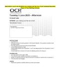 2025 OCR A Level Law H418&sol;02 Law making and the law of tort Comprehensive Question Paper & Final Marking Scheme