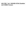LEGL 2700 - Test 1 UPDATED ACTUAL Questions  and CORRECT Answers 