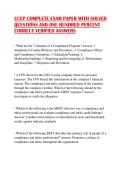 CCEP COMPLETE EXAM PAPER WITH SOLVED QUESTIONS AND ONE HUNDRED PERCENT CORRECT VERIFIED ANSWERS