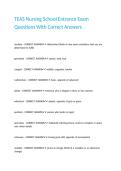 TEAS Nursing School Entrance Exam Questions With Correct Answers