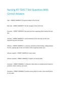 Nursing ATI TEAS 7 Test Questions With Correct Answers 