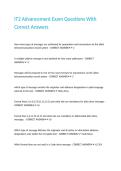 IT2 Advancement Exam Questions With Correct Answers