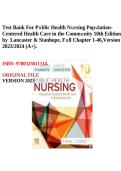 Public Health Nursing 10th Edition Test Bank &ndash; Lancaster & Stanhope Full Chapters