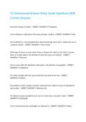 IT2 Advancement Exam Study Guide Questions With Correct Answers