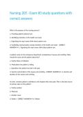 Nursing 205 - Exam -3 study questions with correct answers 