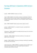 Nursing 205 Exam 1 Questions With Correct Answers