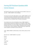 Nursing 205 Final Exam Questions With Correct Answers 