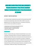 HESI MED SURG PRACTICE Q&A 2026&sol;2027 &vert; Practice Questions &plus; Key Terms &vert; Updated Edition &vert; Verified Rationales &vert; Pass Guaranteed - A&plus; Graded