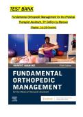 Full Test Bank&colon; Fundamental Orthopedic Management for the Physical Therapist Assistant&comma; 5th Edition &vert; Robert Manske &vert; Complete Chapter-by-Chapter Coverage &vert; Verified Questions & Correct Answers &vert; Detailed Rationales &sol; Explanations &vert; PTA & Physical Therapy